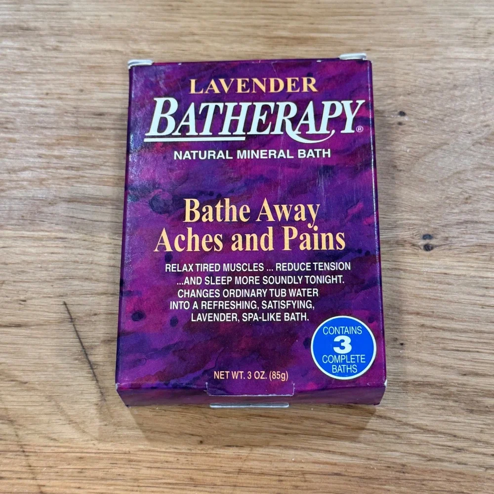 New Lavender Batherapy Natural Mineral Bath Salts Queen Helene 3 Baths Relaxing